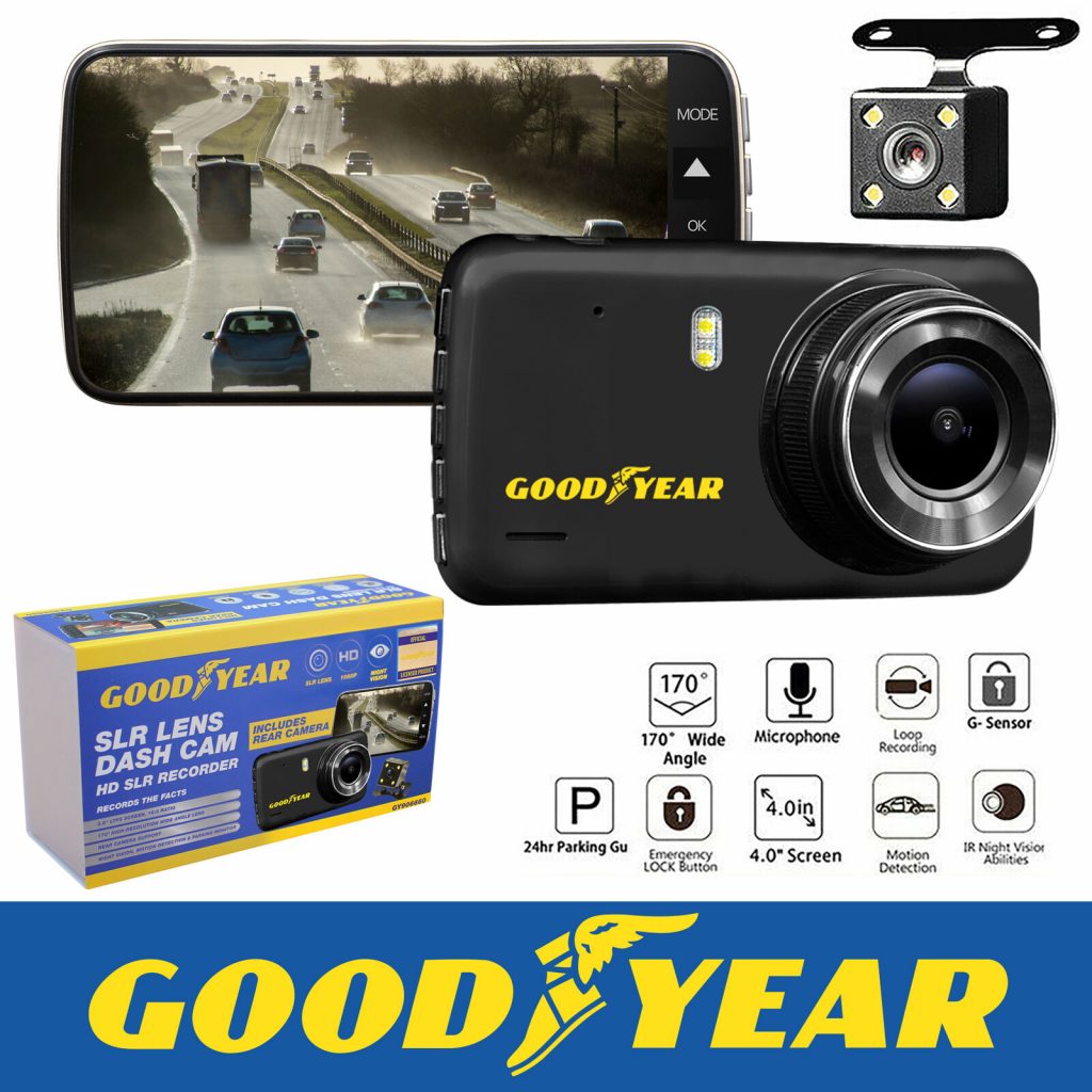 Goodyear 1080P dvr Dash Cam Recorder - Μπροστινή και Πίσω Κάμερα Αυτοκινήτου