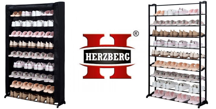 Herzberg Παπουτσοθήκη Σταντ με 9 ράφια για έως και 45 ζευγάρια σε μαύρο χρώμα 91x16x139 cm, HG-8077BLK - whatsnew cyprus - whatson cyprus - skroutz cyprus