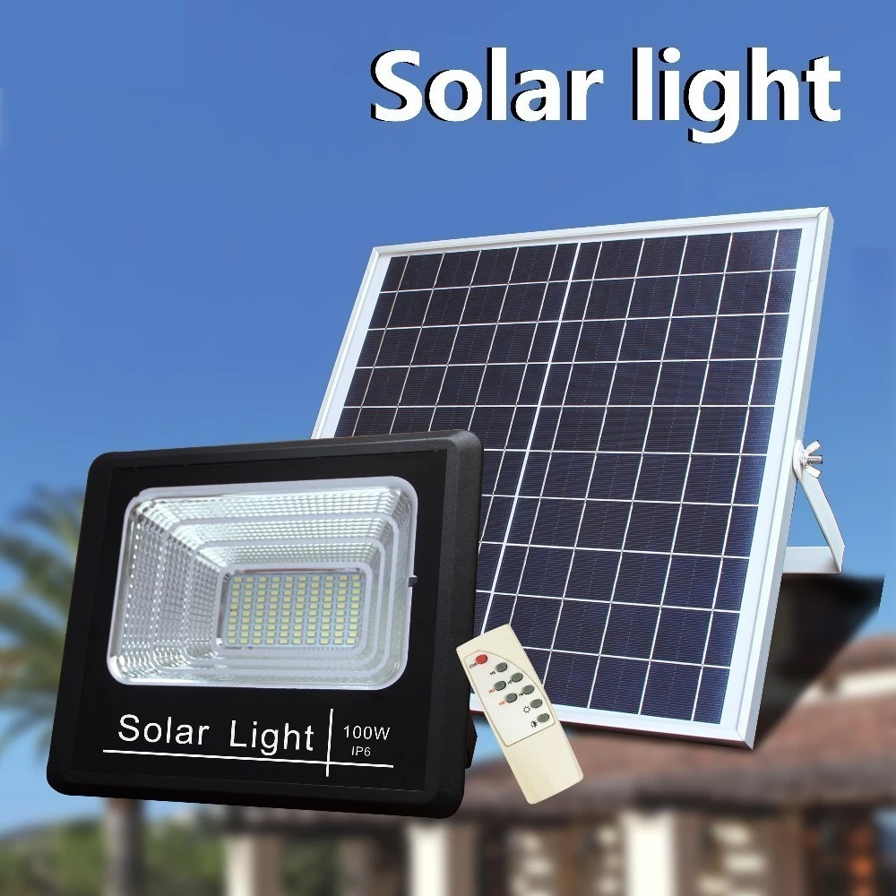 Ηλιακός προβολέας 100W με τηλεχειριστήριο Solar Light With Control Led 100 Watt - solar street light cyprus - whatson cyprus - whats new cyprus - skroutz cyprus